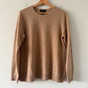 Charter Club Cashmere Sweater Womens Large Beige Pullover Minimalist Preppy Cozy
